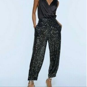 Zara NWT Sequin  Pants, M